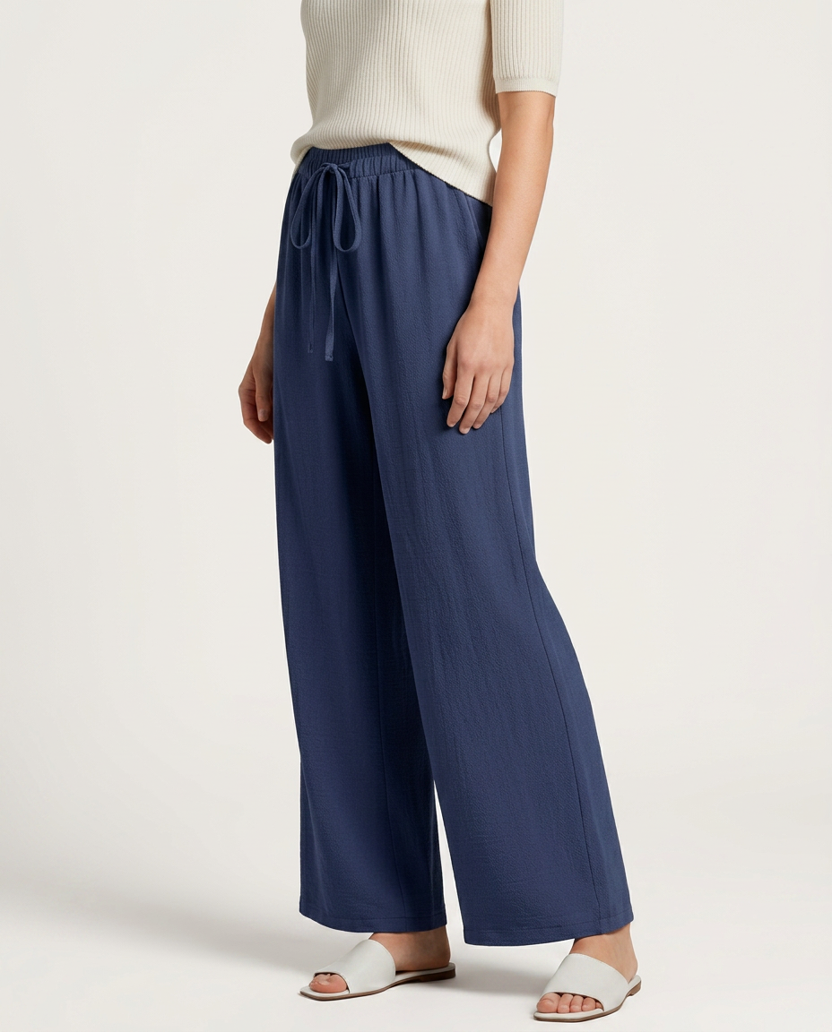 Wide-Leg Trousers With Drawstring Waist