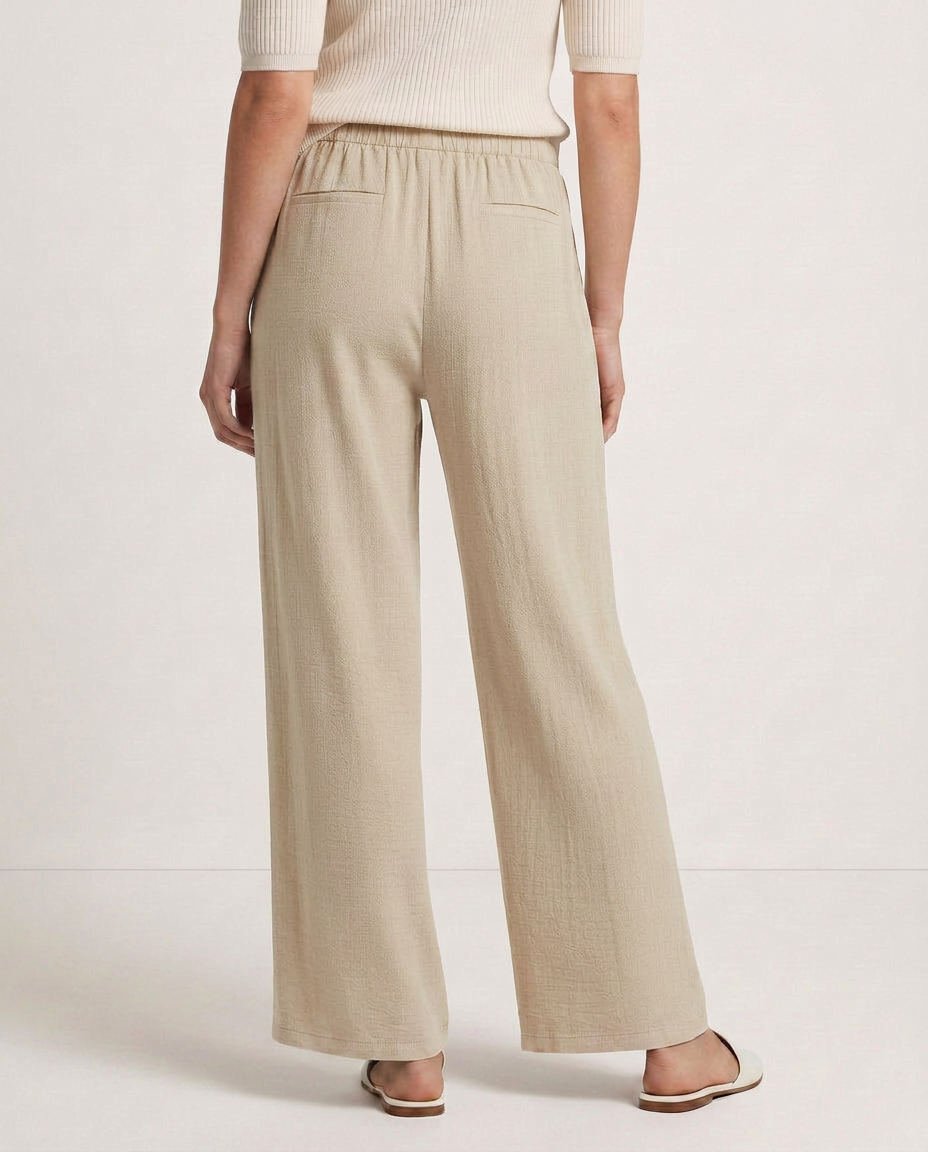 Wide-Leg Trousers With Drawstring Waist