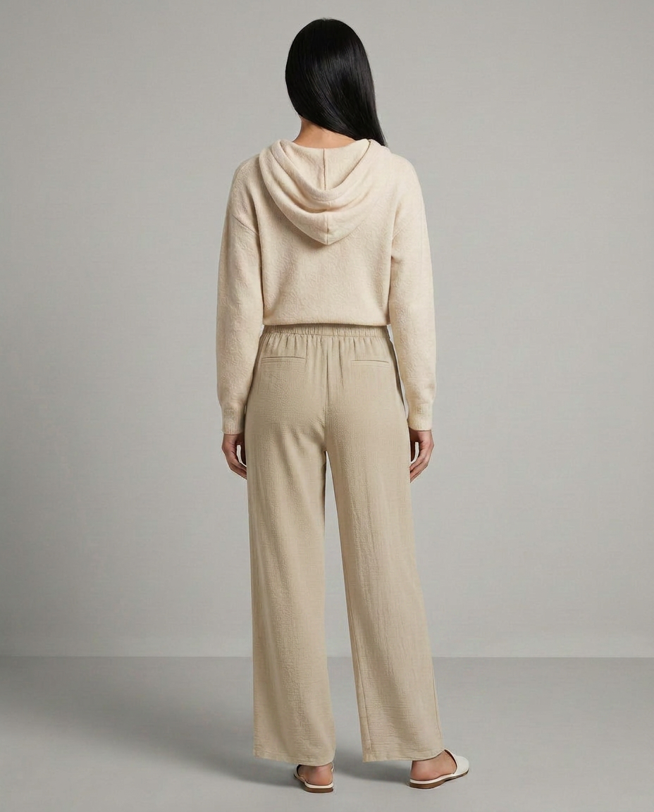 Wide-Leg Trousers With Drawstring Waist