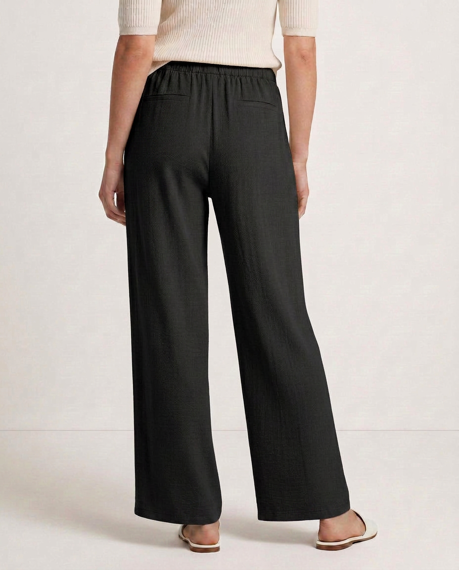 Wide-Leg Trousers With Drawstring Waist