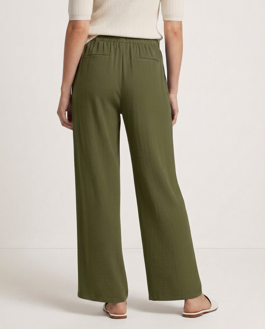 Wide-Leg Trousers With Drawstring Waist