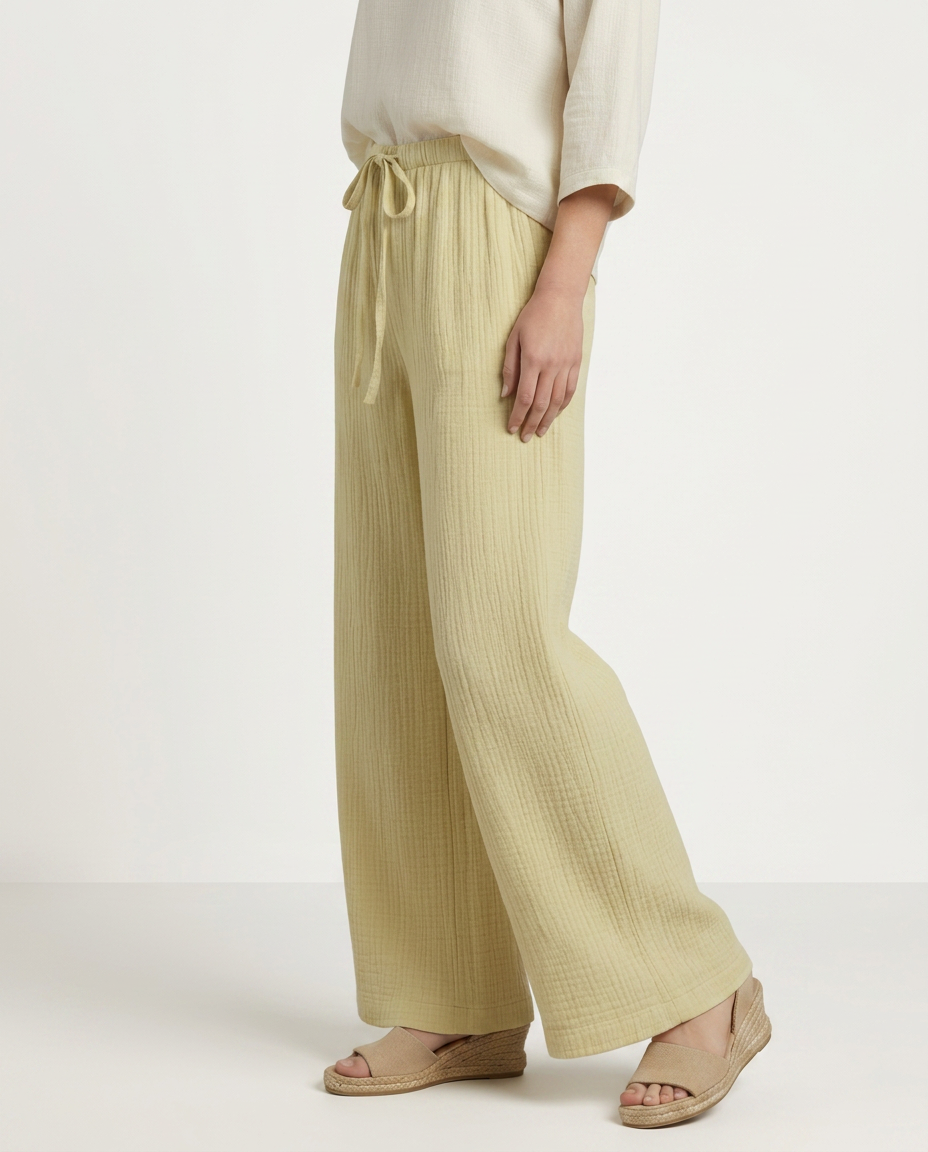 Wide-Leg Trousers With Elastic Waist