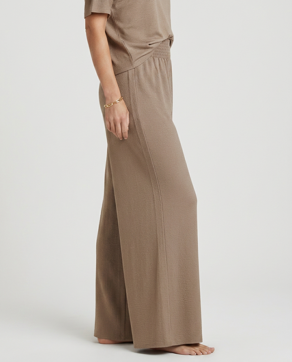 Wide-Leg Trousers With Elastic Waist