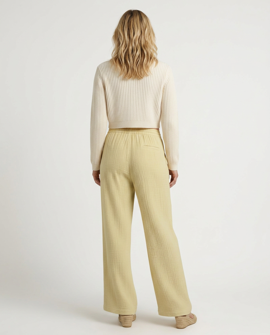 Wide-Leg Trousers With Elastic Waist