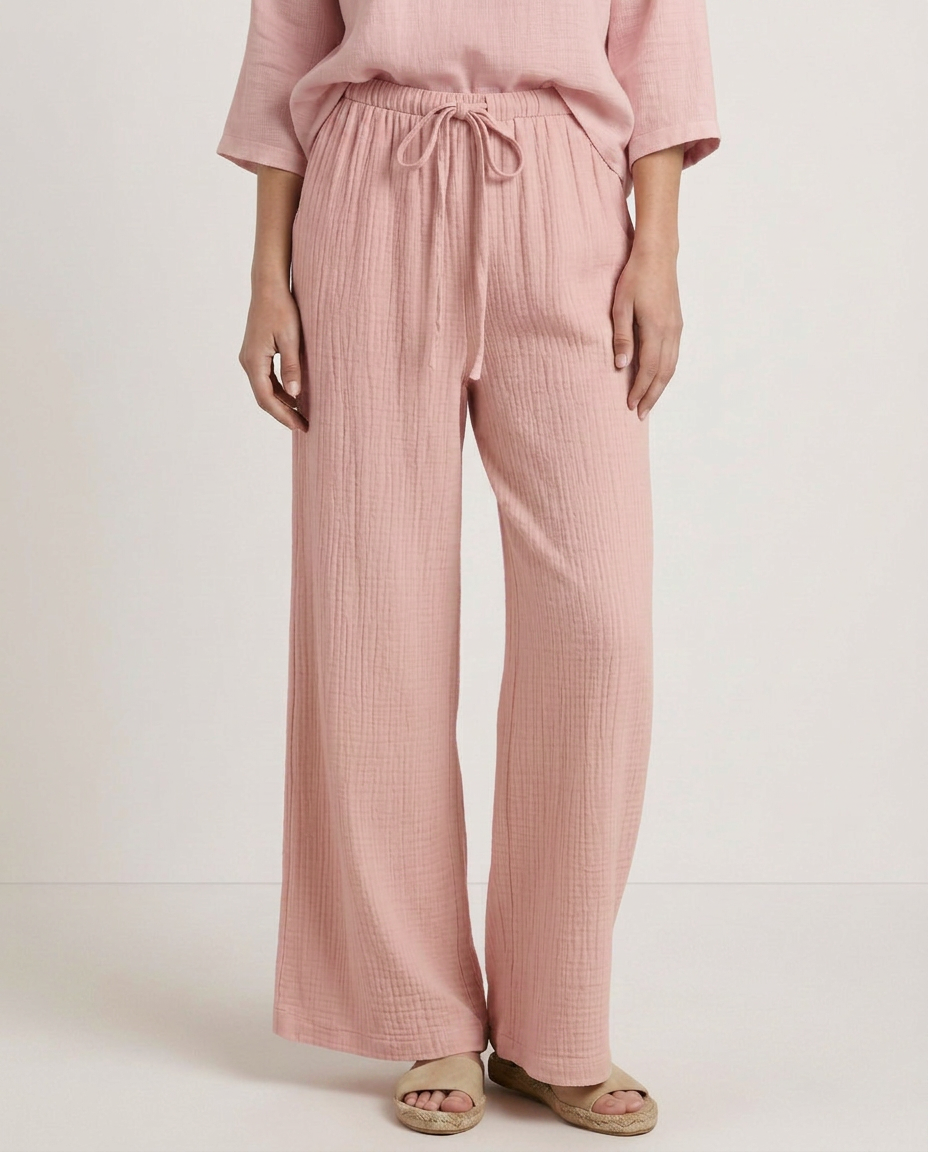 Wide-Leg Trousers With Elastic Waist