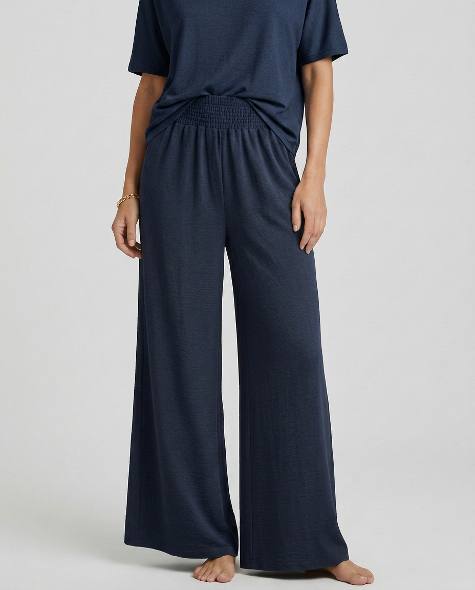 Wide-Leg Trousers With Elastic Waist