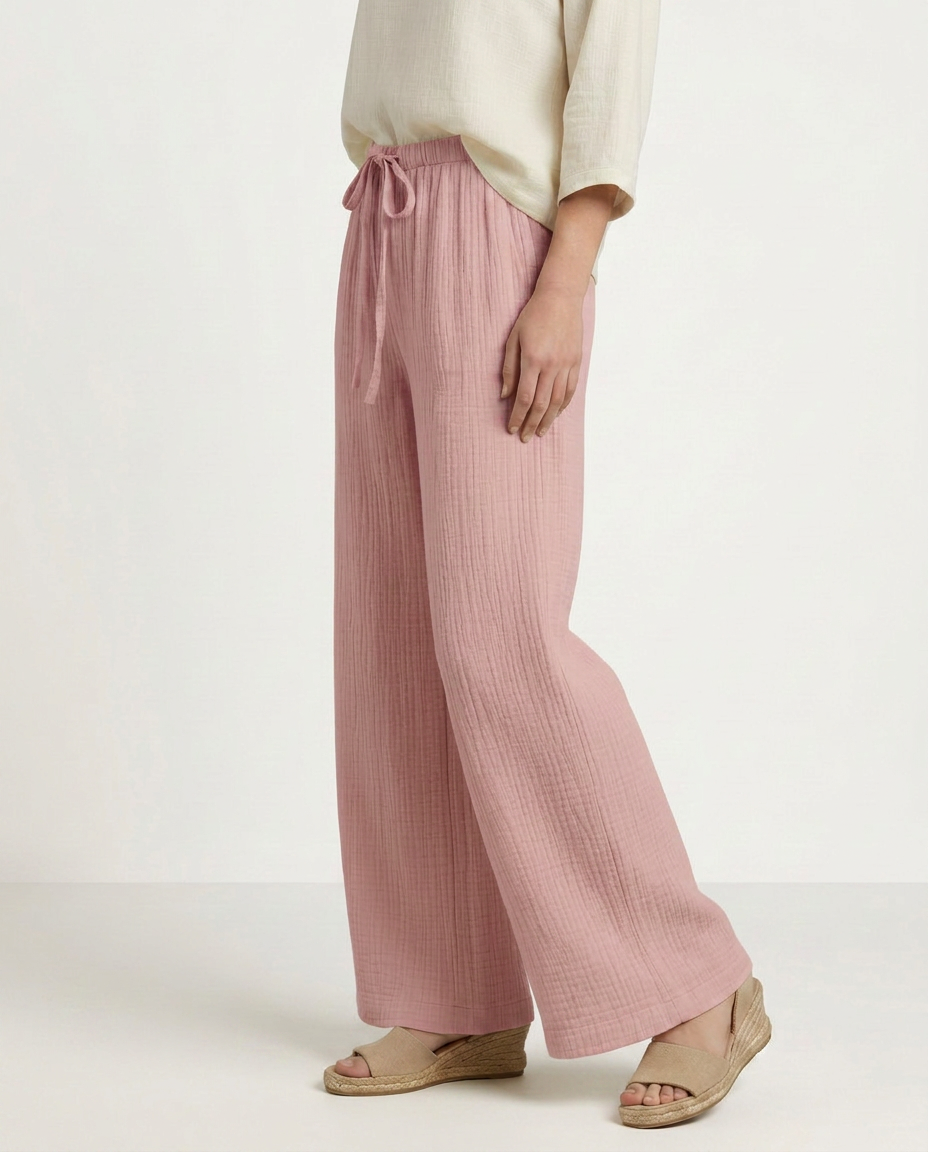 Wide-Leg Trousers With Elastic Waist
