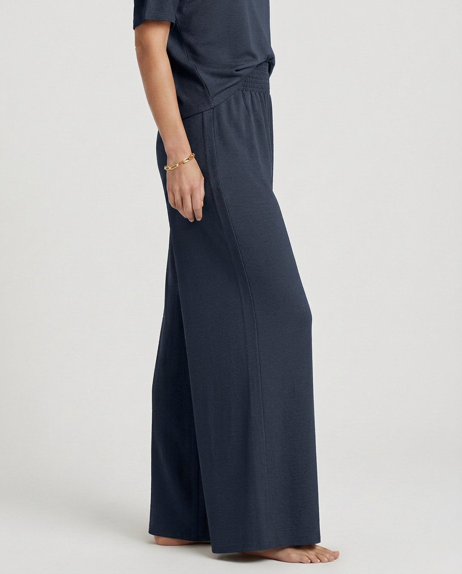Wide-Leg Trousers With Elastic Waist