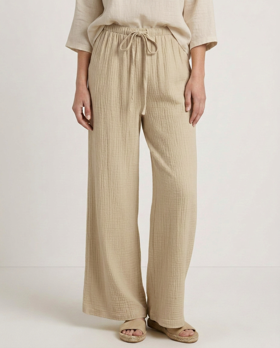 Wide-Leg Trousers With Elastic Waist