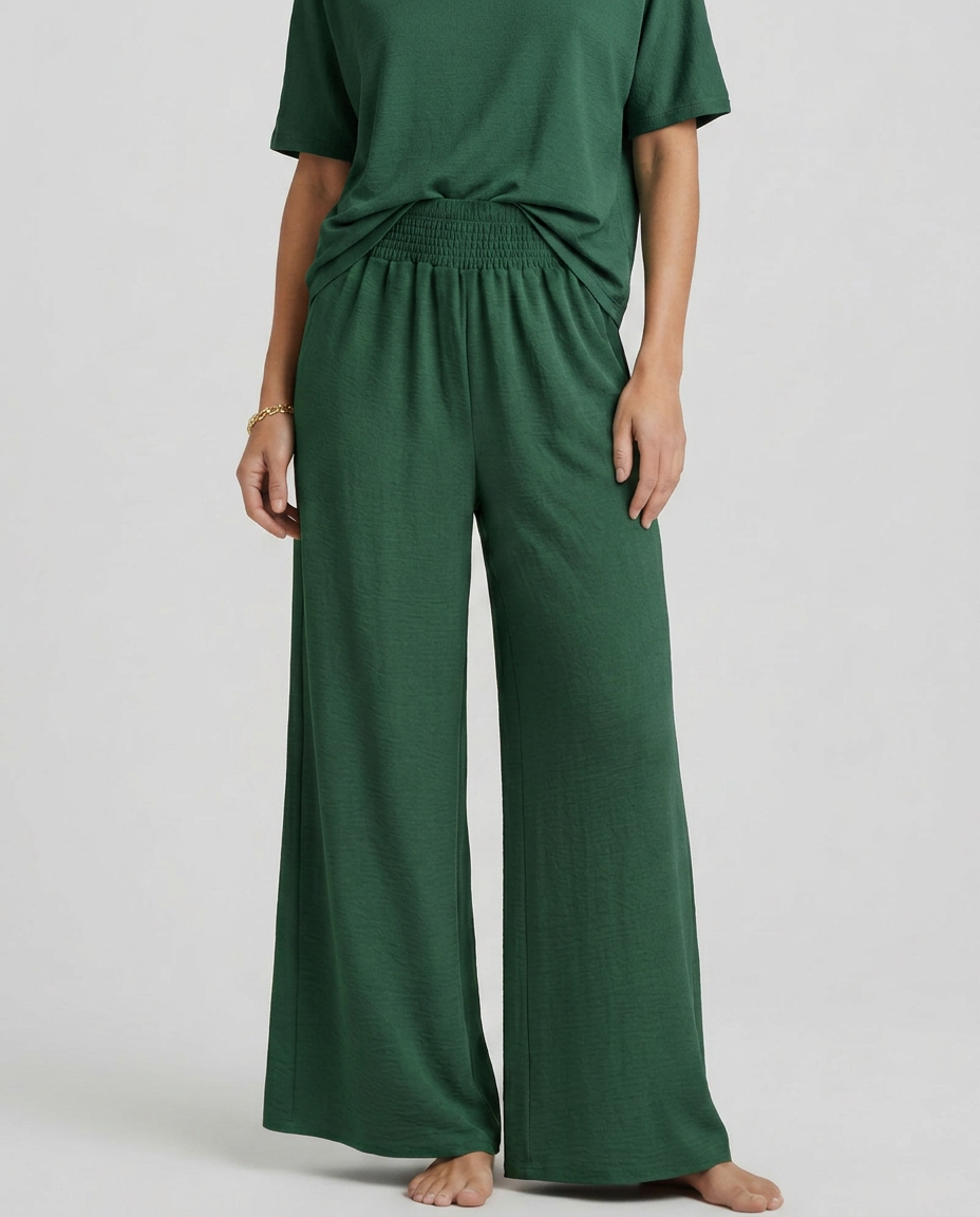Wide-Leg Trousers With Elastic Waist