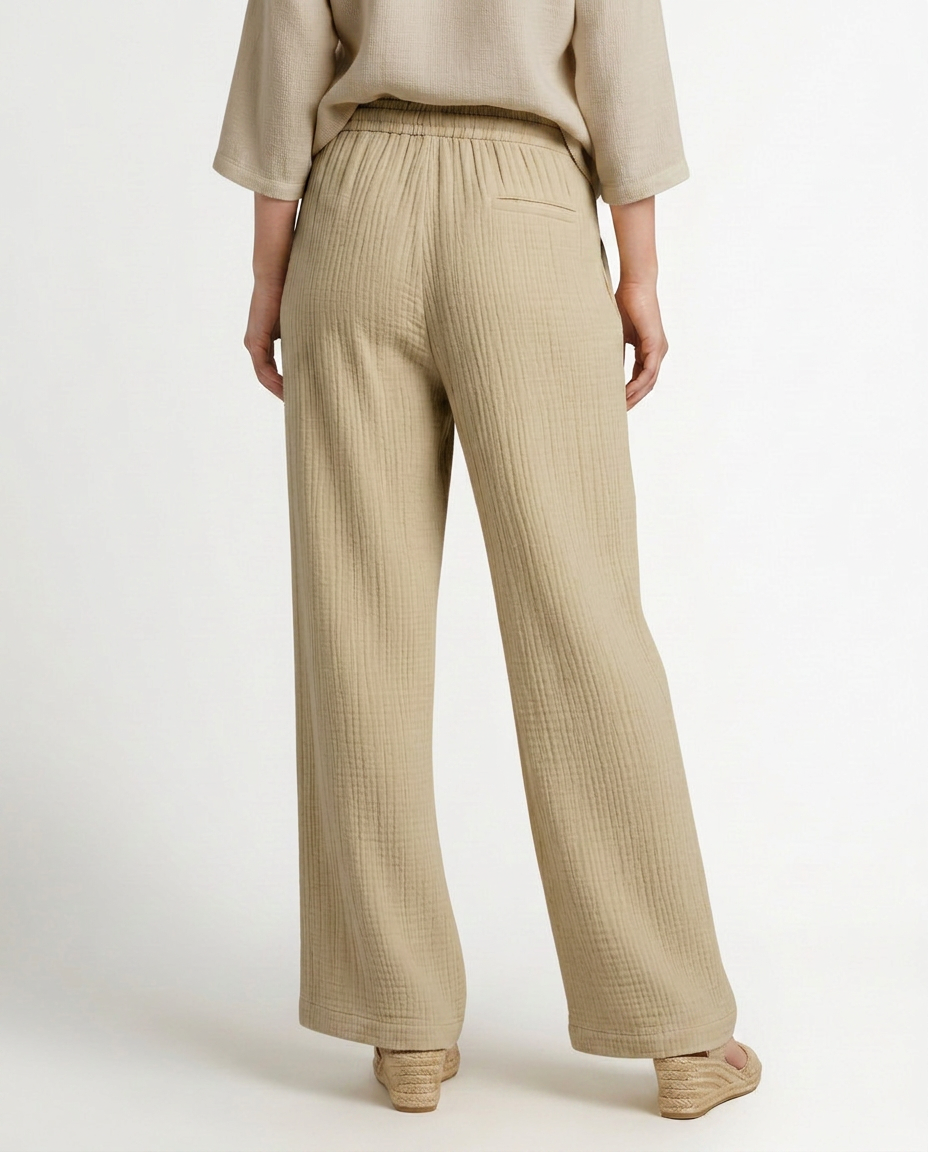 Wide-Leg Trousers With Elastic Waist