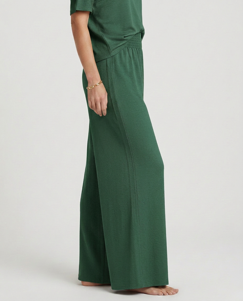 Wide-Leg Trousers With Elastic Waist