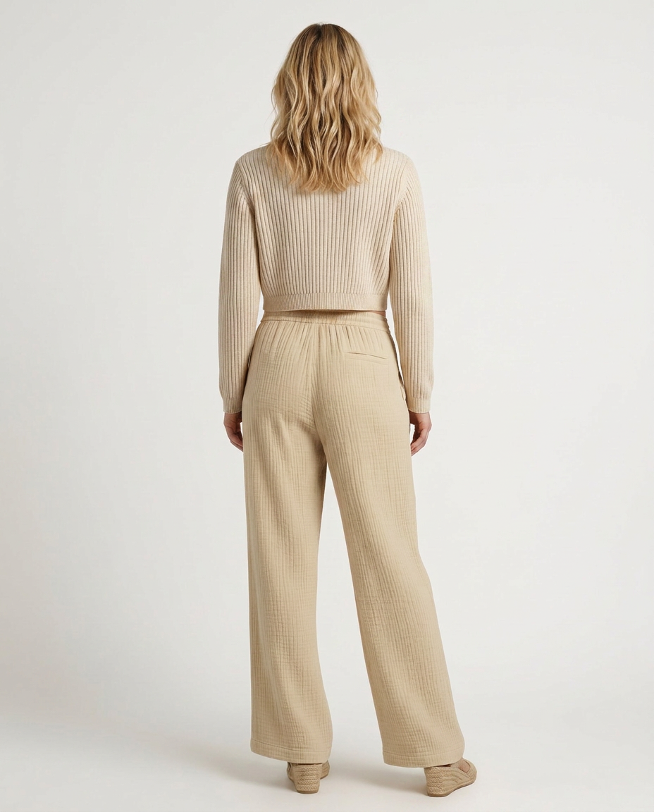 Wide-Leg Trousers With Elastic Waist
