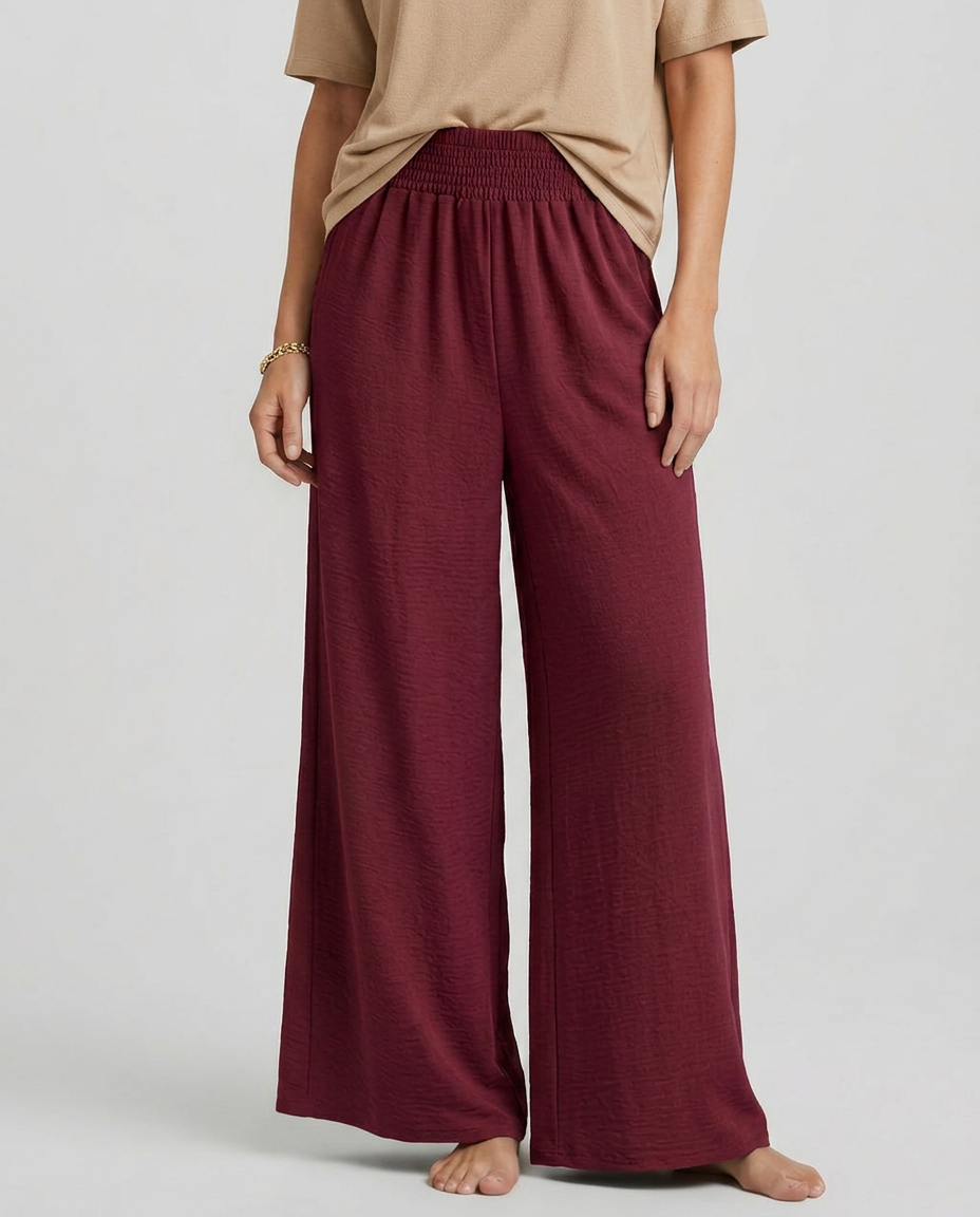 Wide-Leg Trousers With Elastic Waist