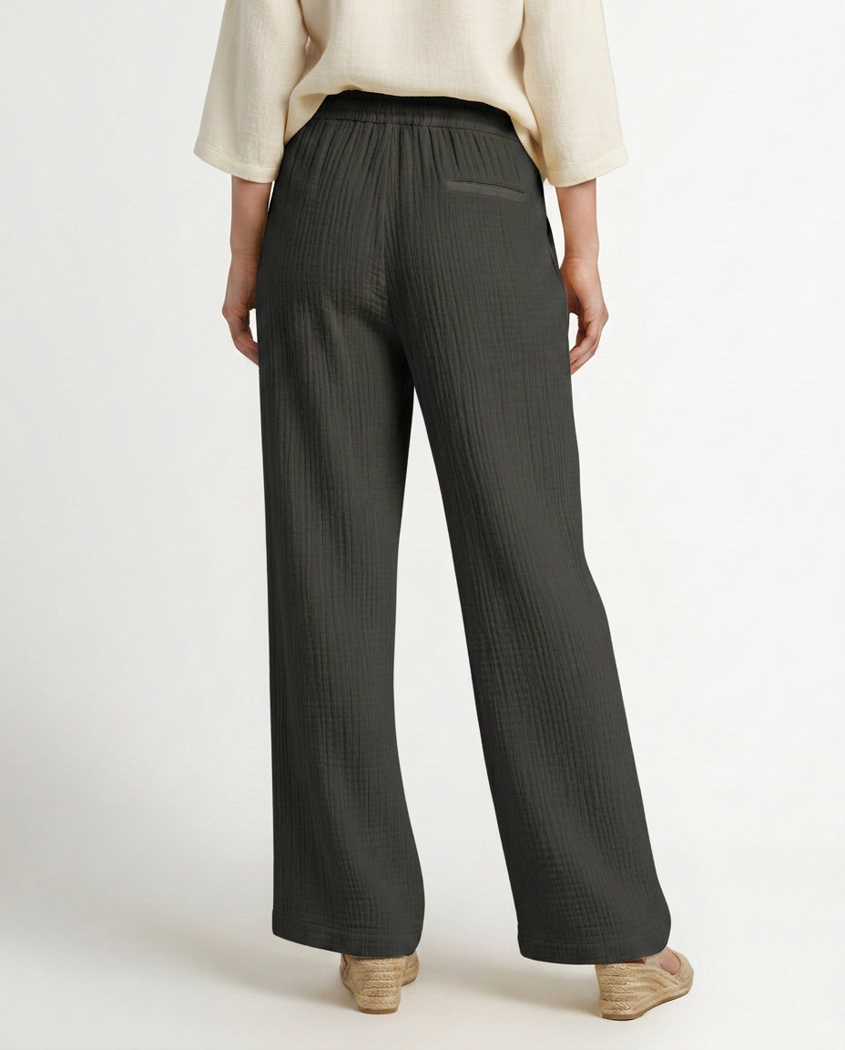 Wide-Leg Trousers With Elastic Waist