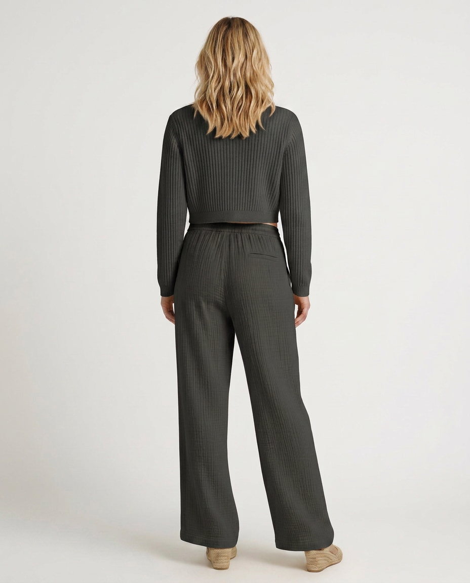 Wide-Leg Trousers With Elastic Waist