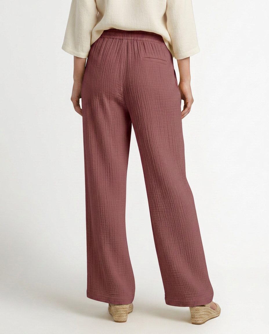 Wide-Leg Trousers With Elastic Waist
