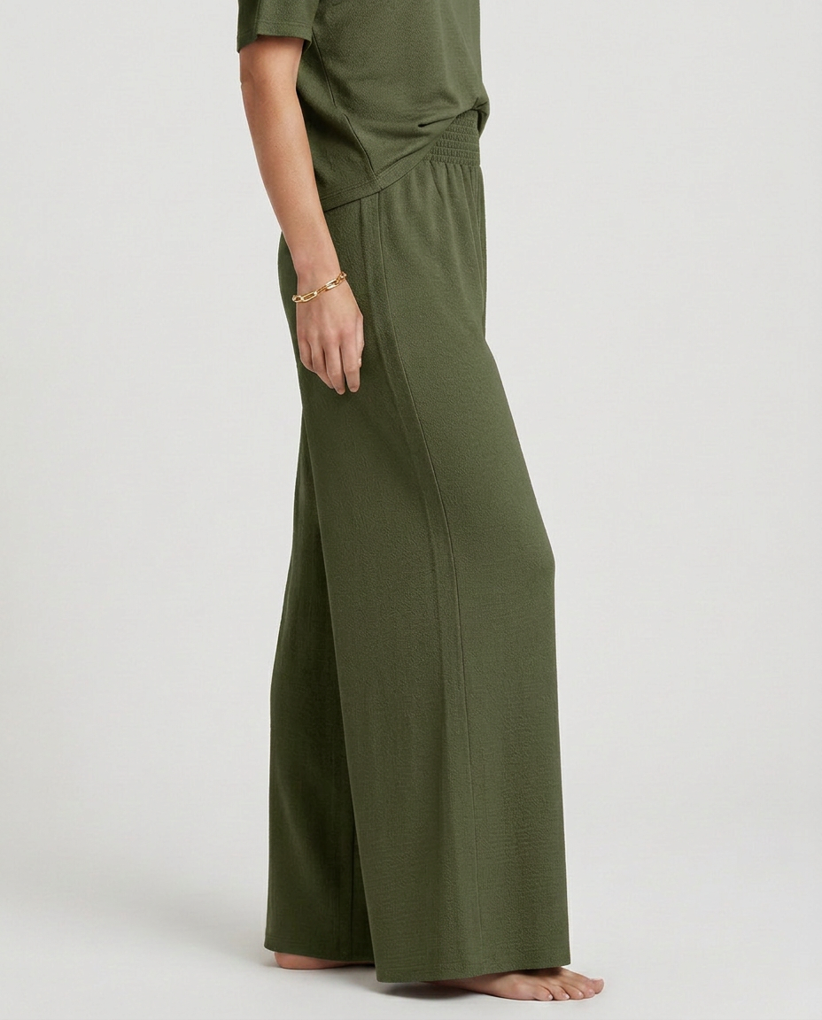 Wide-Leg Trousers With Elastic Waist