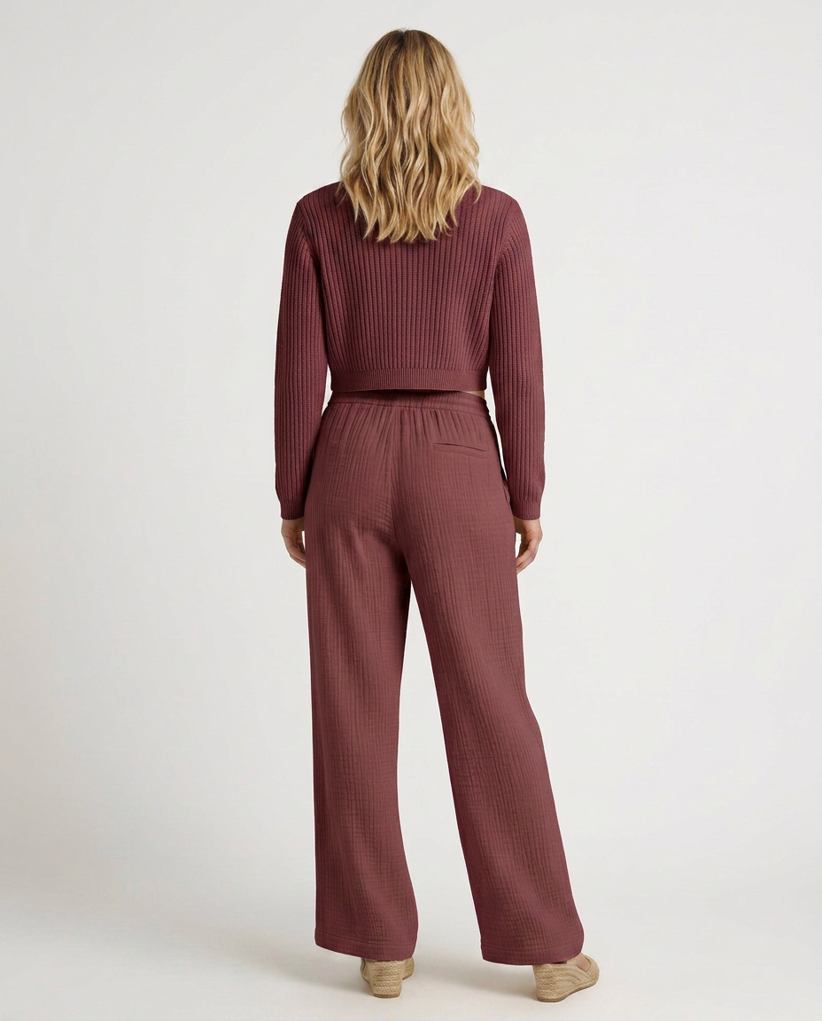 Wide-Leg Trousers With Elastic Waist