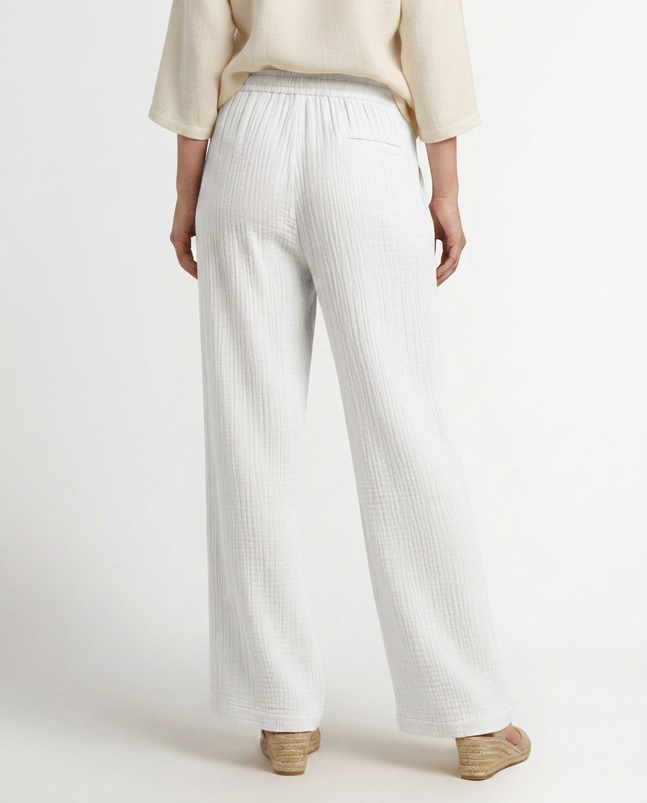 Wide-Leg Trousers With Elastic Waist