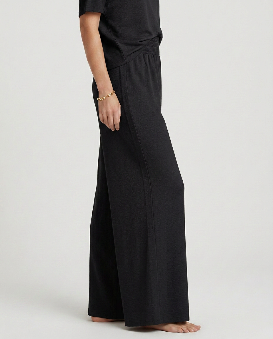 Wide-Leg Trousers With Elastic Waist