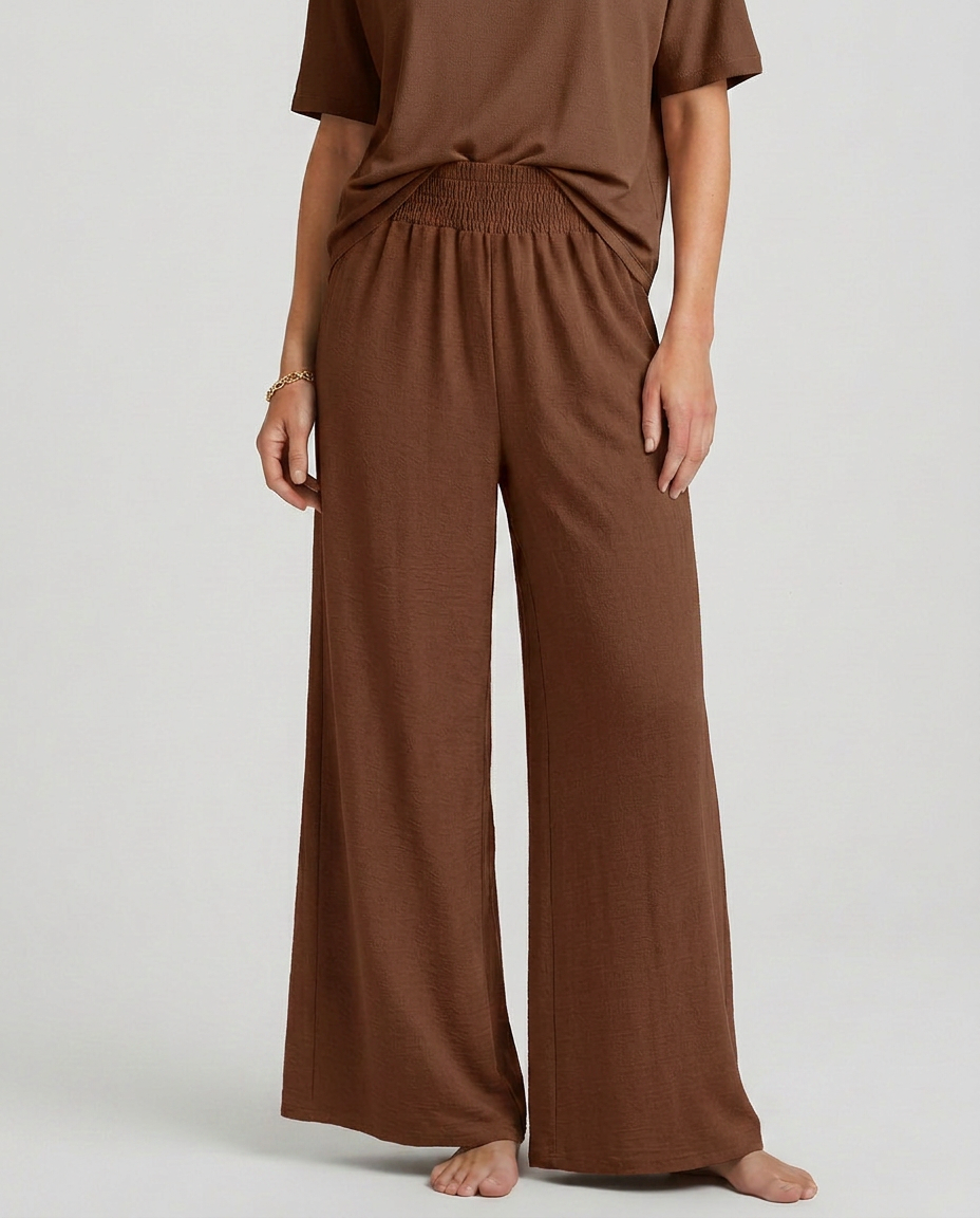 Wide-Leg Trousers With Elastic Waist